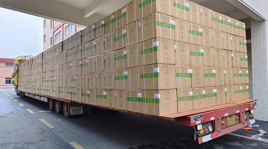場面壯觀！國內(nèi)某知名品牌客戶2000臺波輪洗衣機(jī)高效裝柜完畢